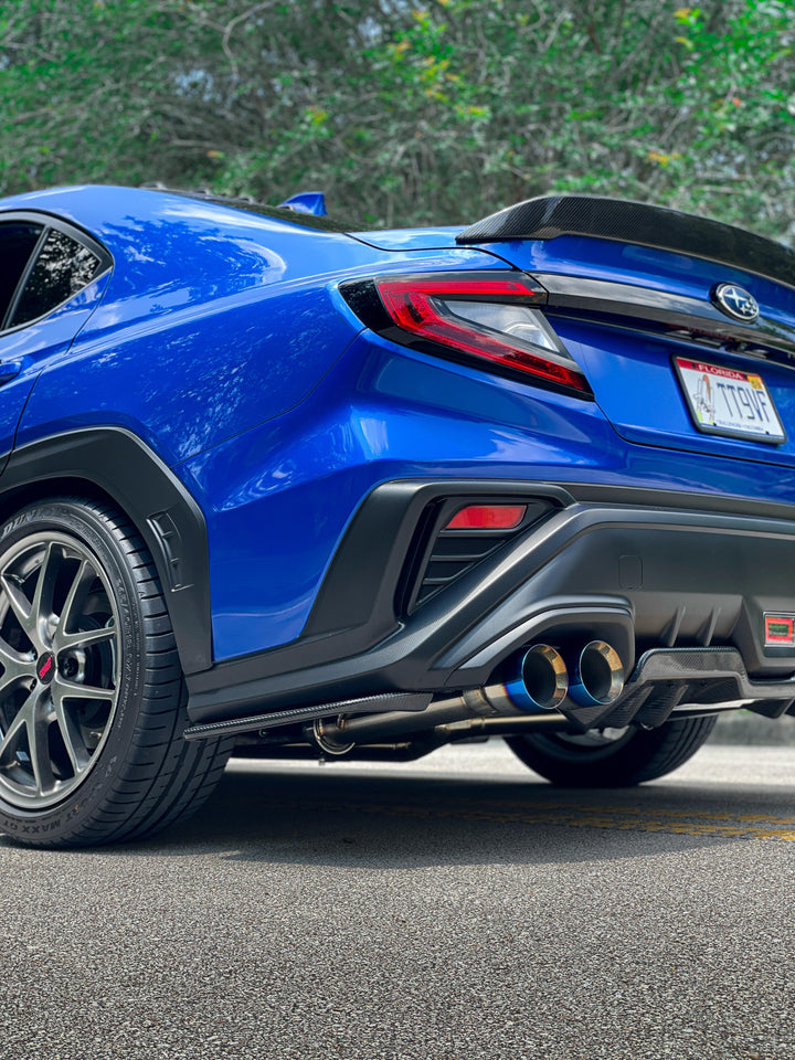 3" Dual Exit Quad Tip Catback, No Mufflers (2022+ WRX)