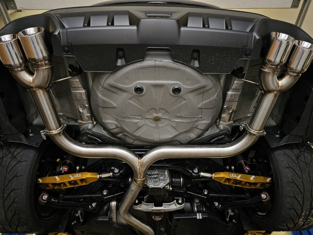 3" Dual Exit Quad Tip Catback, No Mufflers (2022+ WRX)