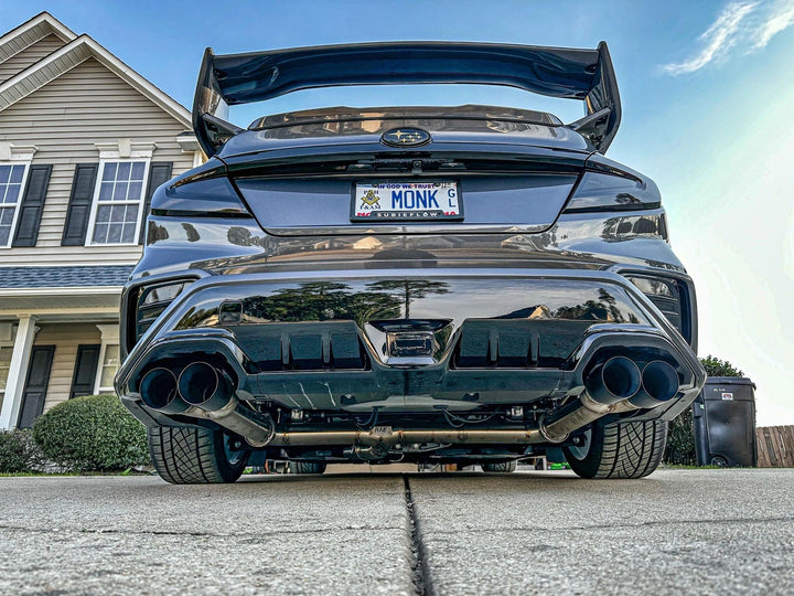 3" Dual Exit Quad Tip Catback, No Mufflers (2022+ WRX)