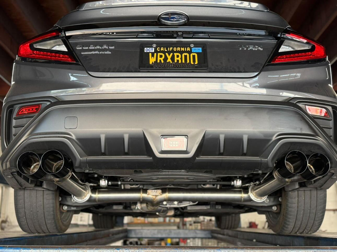 3" Dual Exit Quad Tip Catback, No Mufflers (2022+ WRX)