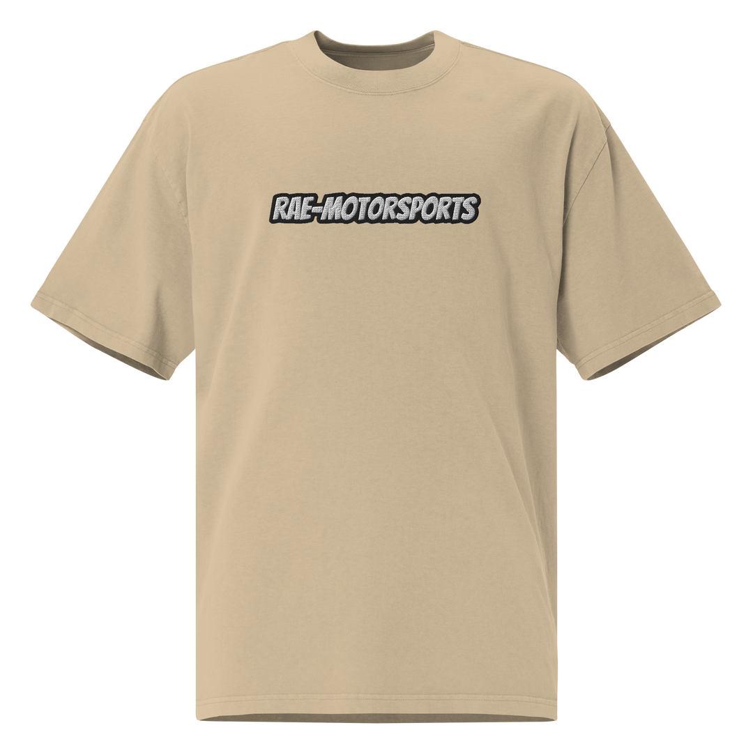 Rae-Motorsports Oversized Faded T-Shirt- Embroidered