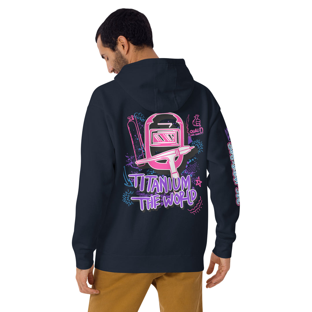 Rae-Motorsports Titanium The World Hoodie- Right Sleeve