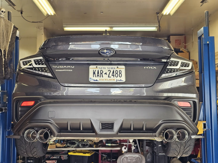 3" Dual Exit Quad Tip Catback, No Mufflers (2022+ WRX)